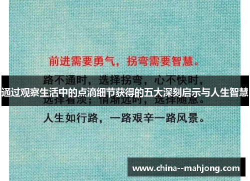 通过观察生活中的点滴细节获得的五大深刻启示与人生智慧